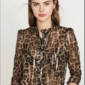 Ba&sh Jaura Silk Leopard Top